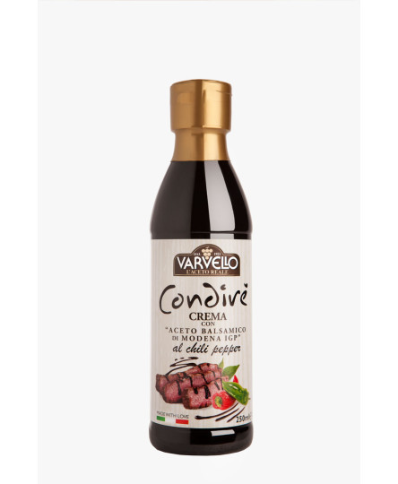 Crema de otet balsamic cu chilli, tub 250ml, sos pentru salte si décor, Varvello