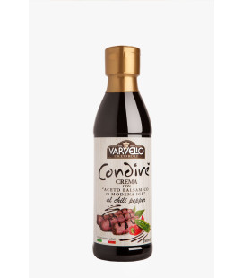 Crema de otet balsamic cu chilli, tub 250ml, sos pentru salte si décor, Varvello